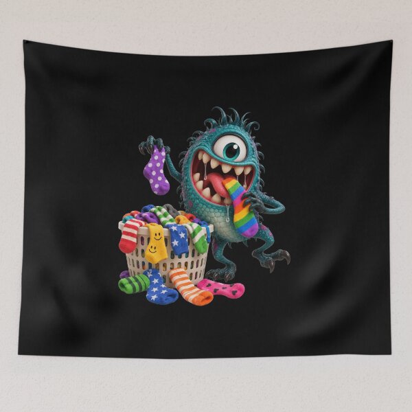 Item preview, Sock Monster Laundry Day designed and sold by litleelseart.
