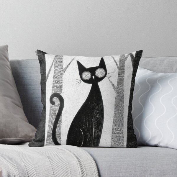 Item preview, Black cat in a forest at night designed and sold by anytka.