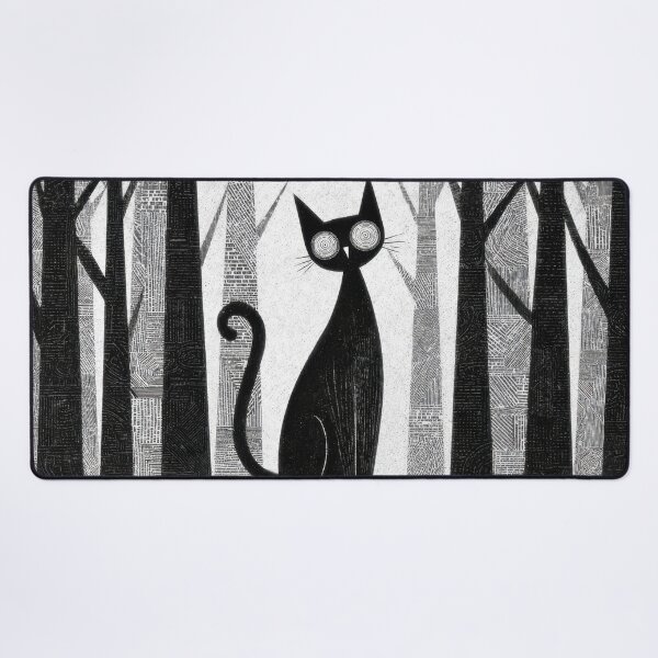 Item preview, Black cat in a forest at night designed and sold by anytka.