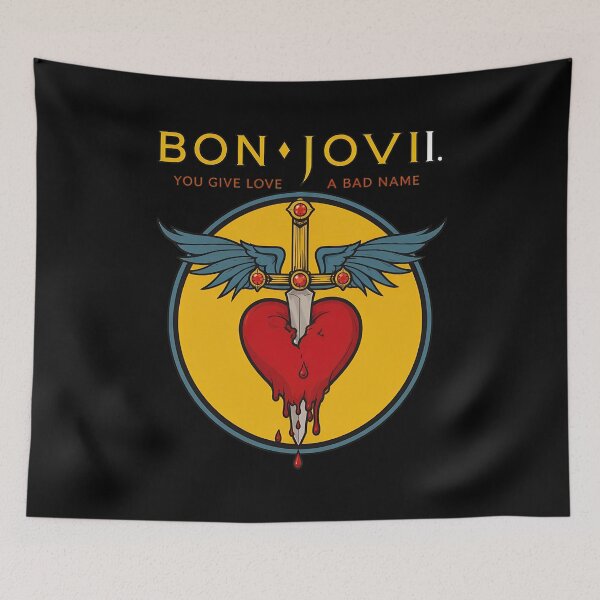 Item preview, Bons Jovis You Give Love A Bad Name Rock Band  designed and sold by YuriaAbisarStu.