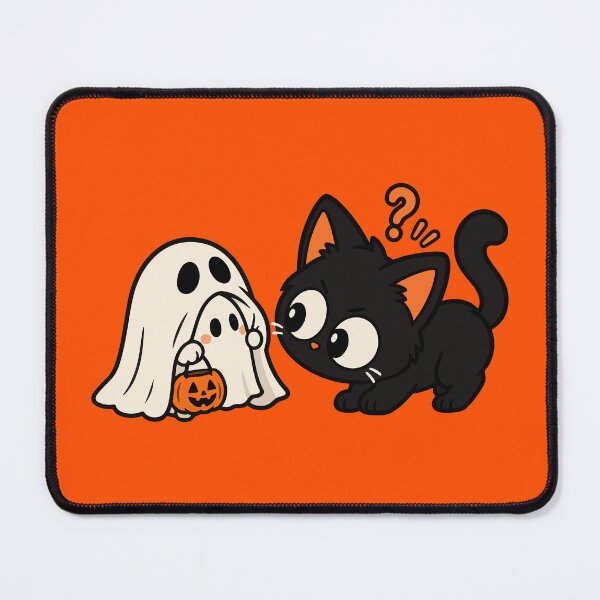 Item preview, Halloween Black Cat and Ghost – Cute Spooky Cat designed and sold by MewMade.