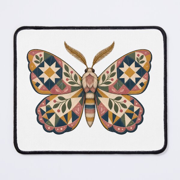 Item preview, Quilt Moth with Patchwork Folk Art Wings designed and sold by Artmares.