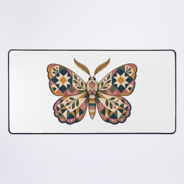 Item preview, Quilt Moth with Patchwork Folk Art Wings designed and sold by Artmares.