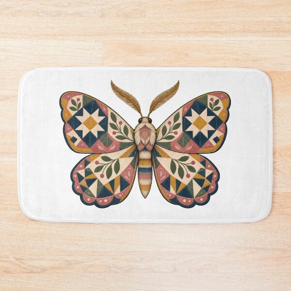 Item preview, Quilt Moth with Patchwork Folk Art Wings designed and sold by Artmares.