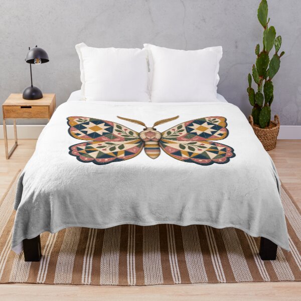 Item preview, Quilt Moth with Patchwork Folk Art Wings designed and sold by Artmares.