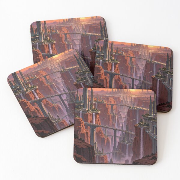 Item preview, City Beyond the Canyon – Retro-Futuristic Sunset designed and sold by HarryCW.