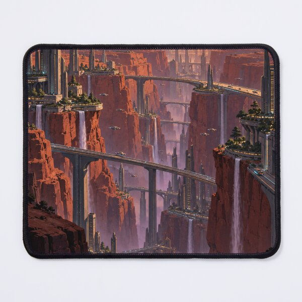 Item preview, City Beyond the Canyon – Retro-Futuristic Sunset designed and sold by HarryCW.