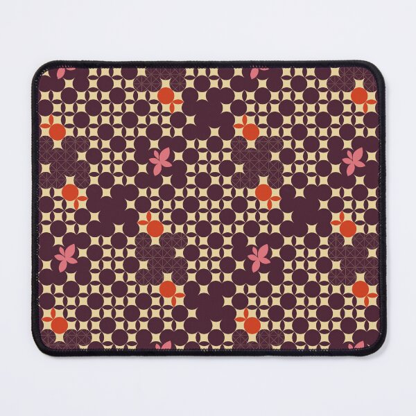 Item preview, Retro Floral Dot Mosaic in Plum and Coral designed and sold by StefanStudioArt.