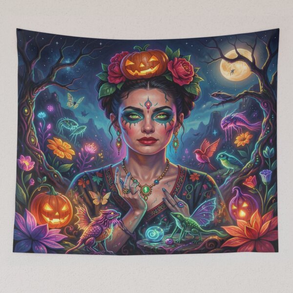 Item preview, Surreal Calavera Night – Kahlo Mystic Flow designed and sold by FotoworldEdel.