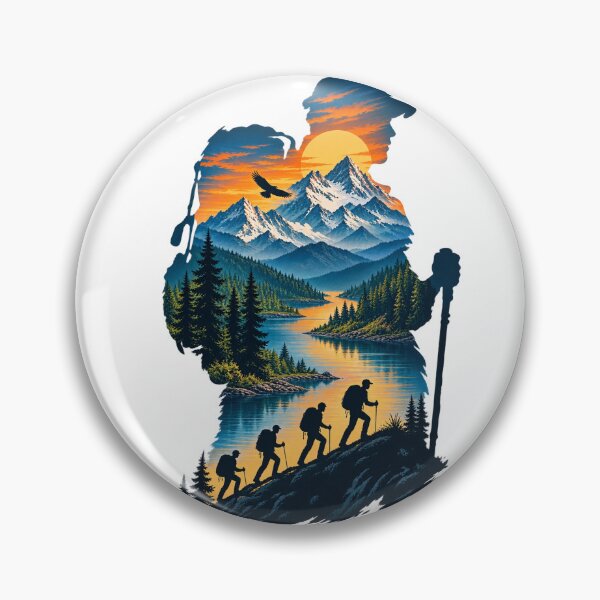 Item preview, Mountain Journey Double Exposure Adventure Silhouette Design designed and sold by CreativeNest Prints.