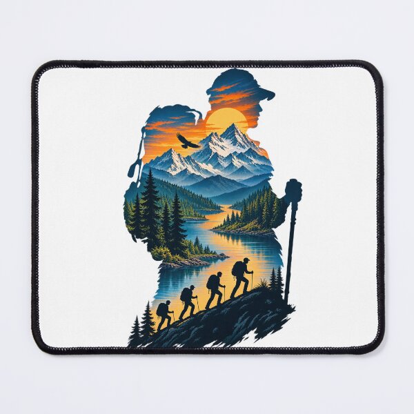 Item preview, Mountain Journey Double Exposure Adventure Silhouette Design designed and sold by CreativeNest Prints.