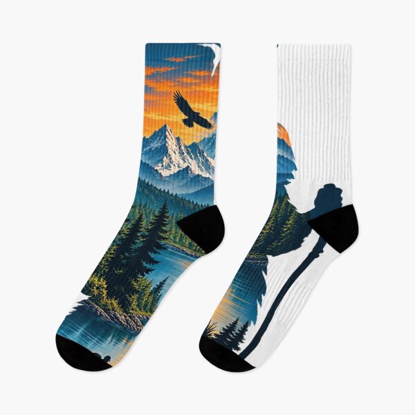 Item preview, Mountain Journey Double Exposure Adventure Silhouette Design designed and sold by CreativeNest Prints.