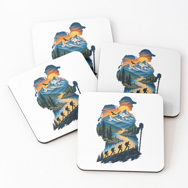 Item preview, Mountain Journey Double Exposure Adventure Silhouette Design designed and sold by CreativeNest Prints.