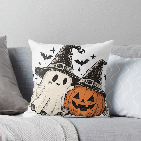 Item preview, Cute Ghost and Pumpkin Witch Hat Halloween Shirt designed and sold by Moss & Mellow.