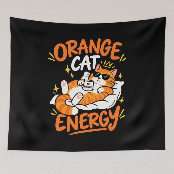Item preview, Orange Cat Energy Funny Cat Lover Illustration designed and sold by OlyvieArt.