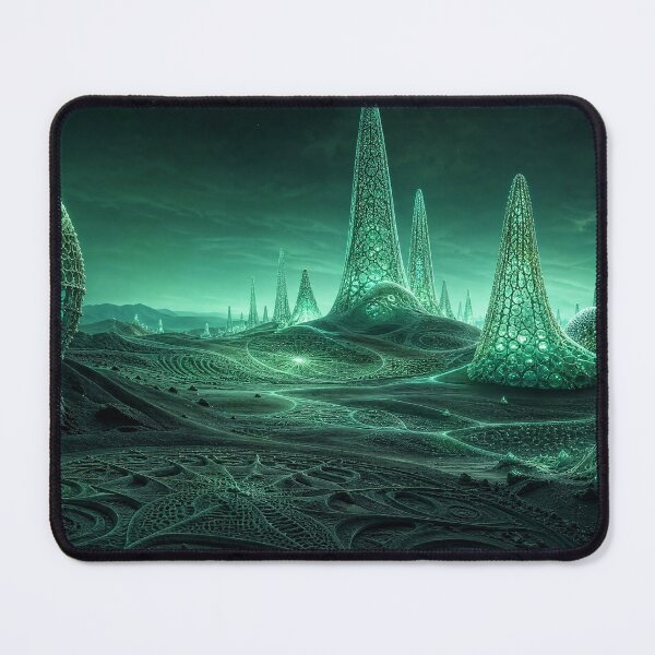 Item preview, Glowing Green Alien Crystal Towers Sacred Geometry | Monkeybusiness designed and sold by monkeybusiness.pt.