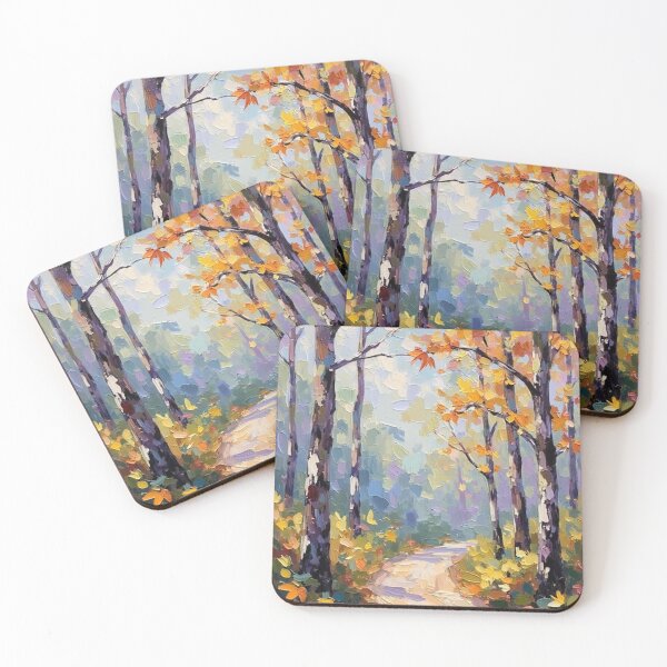 Item preview, Golden Forest Path – Autumn Oil Painting designed and sold by nhk999.