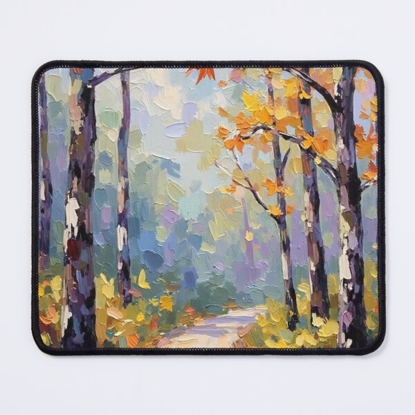 Item preview, Golden Forest Path – Autumn Oil Painting designed and sold by nhk999.