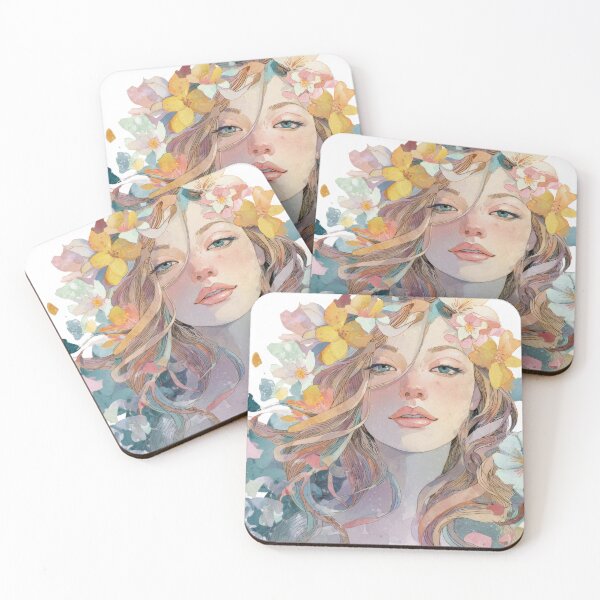 Item preview, Woman with flowers in her hair designed and sold by anytka.
