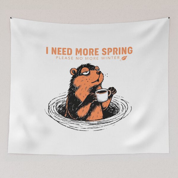 Item preview, Funny Groundhog I Need More Spring Vintage Art designed and sold by DariaOltes.