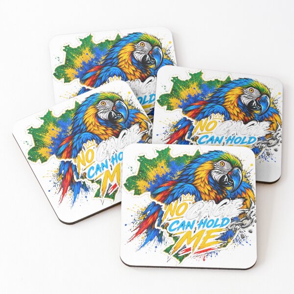 Item preview, No Cage Can Hold Me – Colorful Macaw Street Art designed and sold by SidneiSampaioStudio.