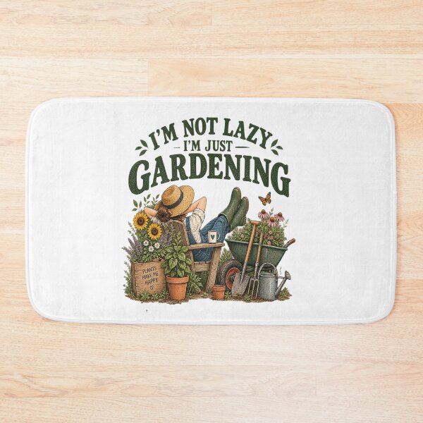 Item preview, I’m Not Lazy, I’m Just Gardening – Funny Gardener Vintage Design designed and sold by KhadijaArt ⭐⭐⭐⭐⭐.