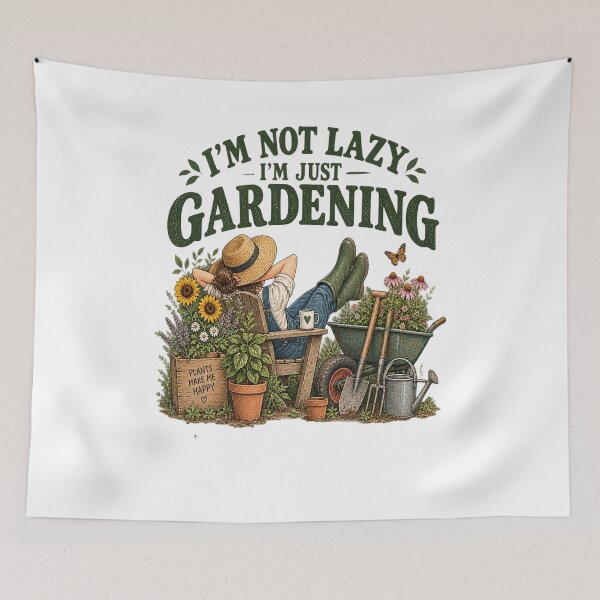 Item preview, I’m Not Lazy, I’m Just Gardening – Funny Gardener Vintage Design designed and sold by KhadijaArt ⭐⭐⭐⭐⭐.