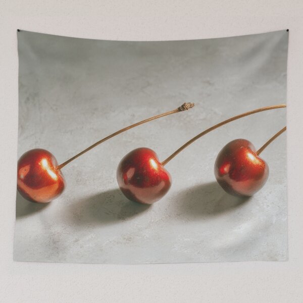Item preview, Cherries placed on a light surface designed and sold by anytka.