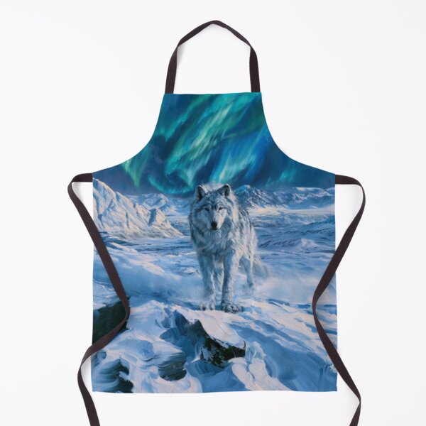 Item preview, A gigantic Amarok of Inuit mythology standing upon a vast snow-covered Arctic landscape beneath the northern lights, Fantasy & Mythological Creatures designed and sold by CDC40.