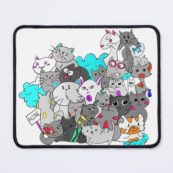 Item preview, Crazy Cat Lady Gang - Funny Cartoon Cats Collection Kawaii Style designed and sold by Elite Wall Art.