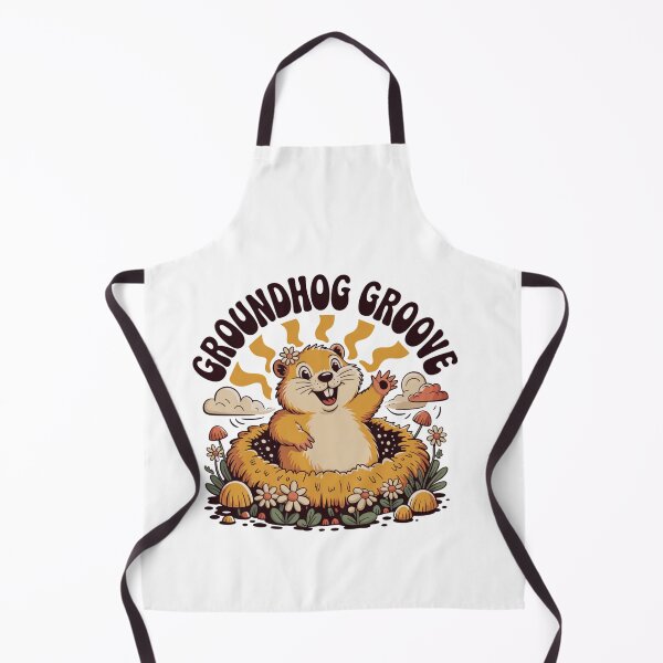 Item preview, Groundhog Groove Retro Floral Happy Woodchuck Art designed and sold by DariaOltes.