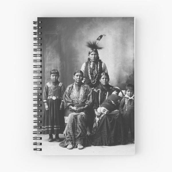 Item preview, 1899 Native American Sauk Indian family, full-length portrait black and white vintage photograph designed and sold by Astrid Arkhangelsky.