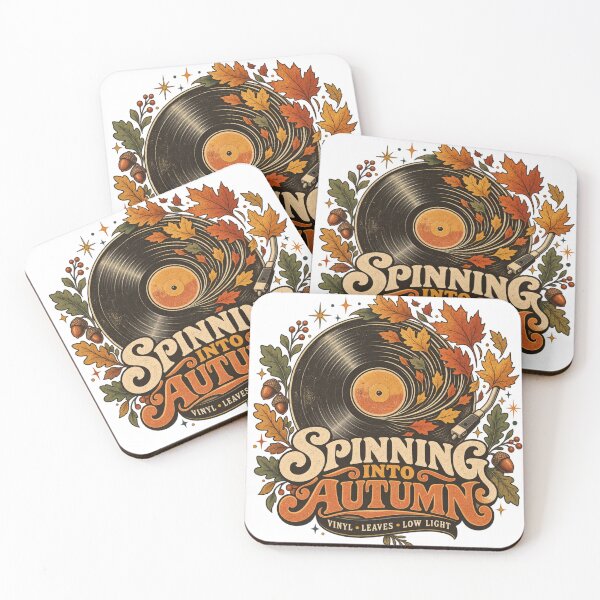 Item preview, Spinning Into Autumn Vintage Vinyl Fall Design designed and sold by Golden Era Studio.