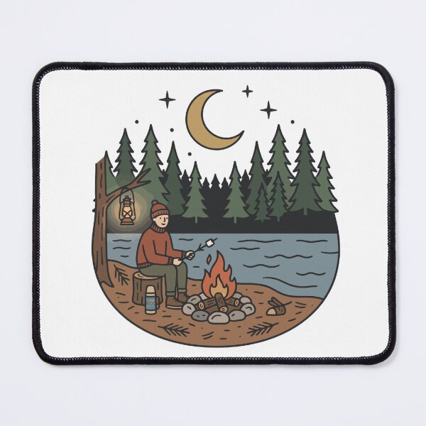 Item preview, Campfire Night by the Lake Retro Camping Adventure designed and sold by Mellow Doodle Co..