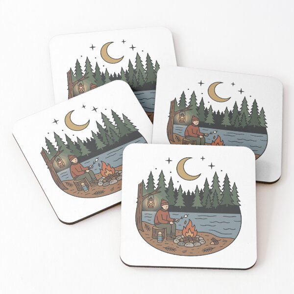 Item preview, Campfire Night by the Lake Retro Camping Adventure designed and sold by Mellow Doodle Co..