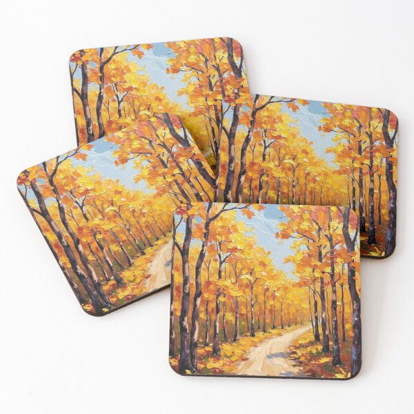 Item preview, Golden Forest Path IV – Autumn Oil Painting designed and sold by nhk999.