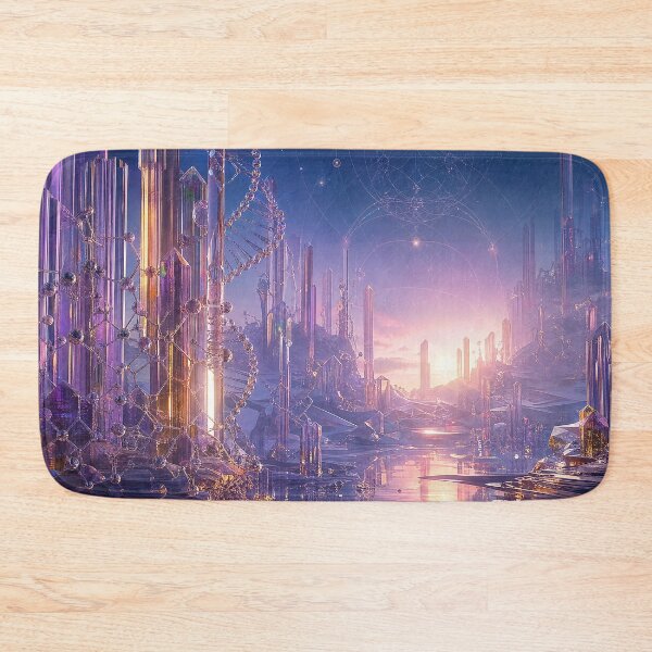 Item preview, Glowing Amethyst Crystal City Sunset Sacred Geometry | Monkeybusiness designed and sold by monkeybusiness.pt.