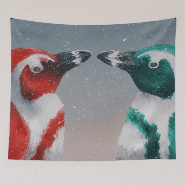 Item preview, Birds interacting in a snowy scene designed and sold by anytka.
