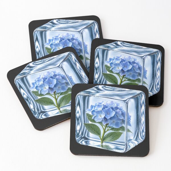 Item preview, Blue Hydrangea Frozen in Ice Cube designed and sold by MichalHau.
