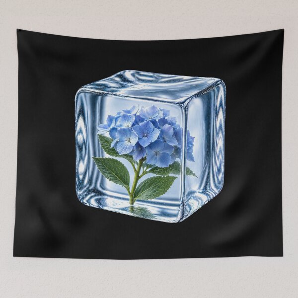 Item preview, Blue Hydrangea Frozen in Ice Cube designed and sold by MichalHau.