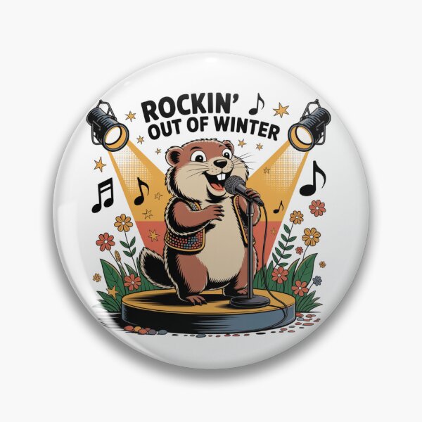 Item preview, Singing Groundhog Stage Performer Retro Floral Art designed and sold by DariaOltes.