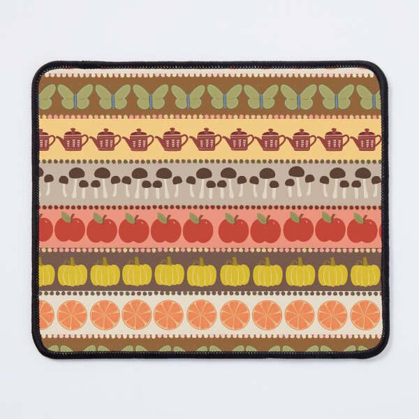 Item preview, Autumn Harvest Kitchen Pattern Retro Tea, Apples, Mushrooms & Pumpkins designed and sold by Navitaloves.