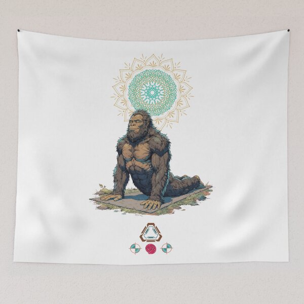 Item preview, Bigfoot Cobra Pose Yoga Sasquatch Comic Art designed and sold by Whimsy Trail Co.