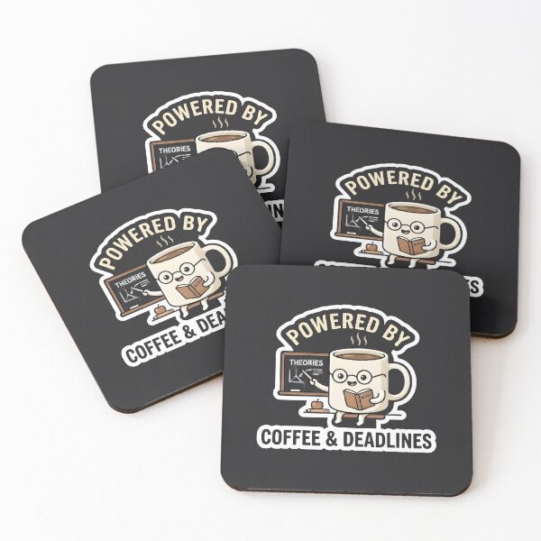 Item preview, Powered By Coffee And Deadlines Funny Back To School Coffee Mug designed and sold by eihabo.