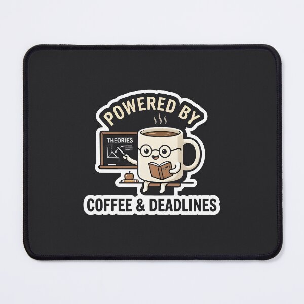 Item preview, Powered By Coffee And Deadlines Funny Back To School Coffee Mug designed and sold by eihabo.