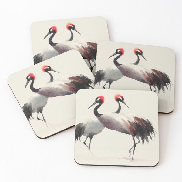 Item preview, Cranes stand together in watercolors designed and sold by anytka.