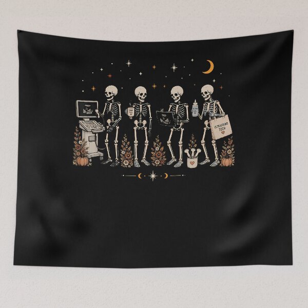 Item preview, Wildflower Skeleton Sonographer Ultrasound Tech Halloween designed and sold by Fereskabilon.