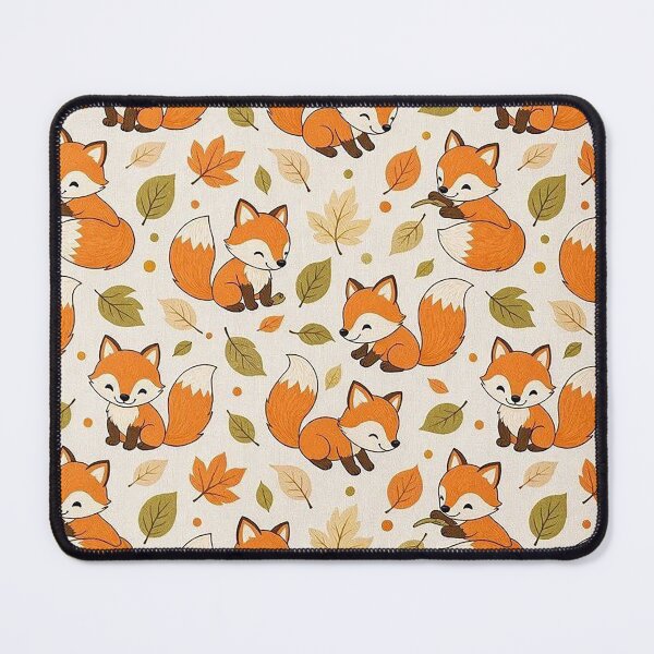 Item preview, Cute Little Foxes and Autumn Leaves Seamless Pattern Vector Design - Fall Textile and Pillow Print designed and sold by Nubian Style.