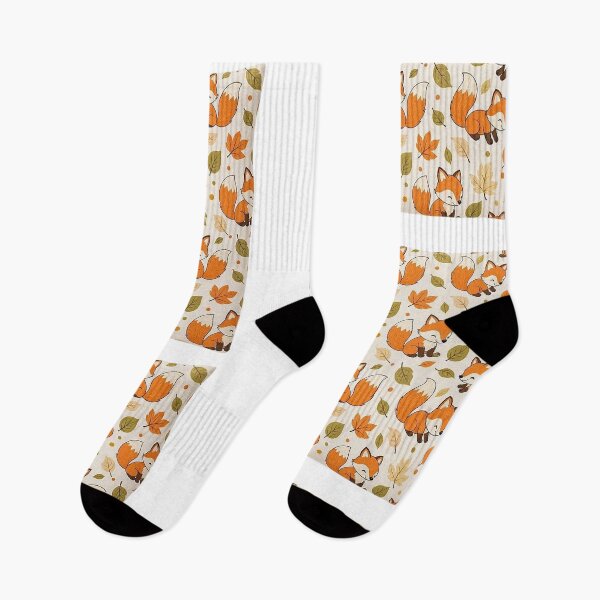 Item preview, Cute Little Foxes and Autumn Leaves Seamless Pattern Vector Design - Fall Textile and Pillow Print designed and sold by Nubian Style.