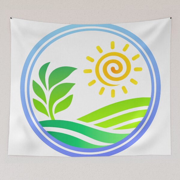 Item preview, Minimalistic Simple Agricultural Sun and Fields illustration with leaves Colour designed and sold by Avara-Creative.